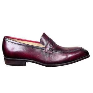 Carrucci Men’s Burgundy Leather Penny Loafers Size US 8